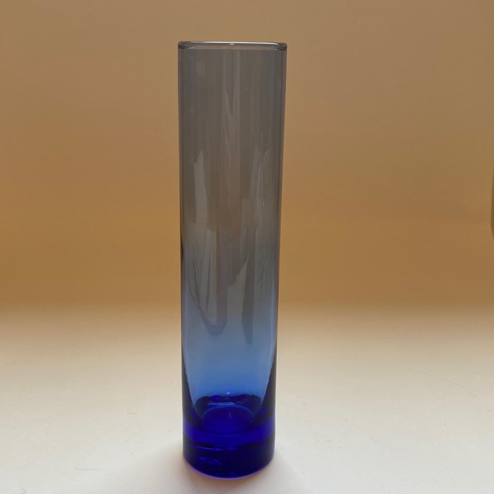 Tall Blue Cylinder Vase